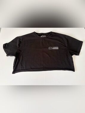 Alphalete Black Cropped Graphic Tee Lifestyle Fit Women’s Large